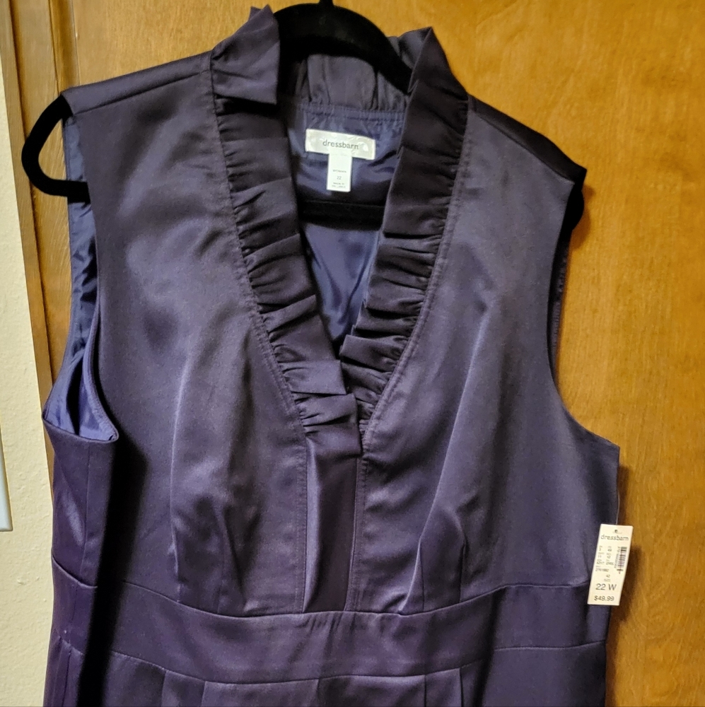 Dark Purple Dress Barn Sleeveless Dress Size 22